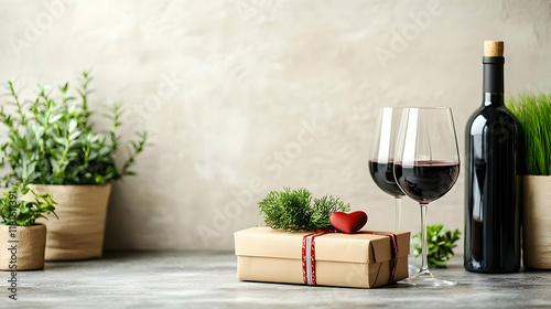 Wine Gift, Glasses, and Pla...