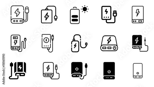 Power bank icon Royalty Free Vector Image, Power bank - Free electronics icons victor file design in adobe illustrator.