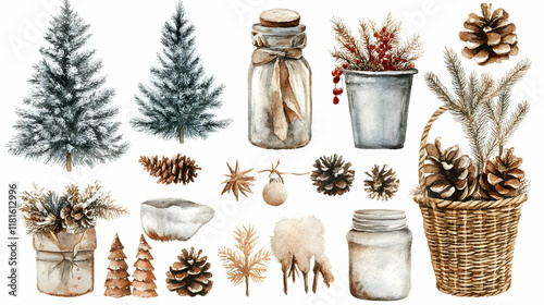 Winter Pine Cones, Fir Tree...