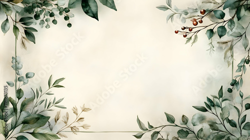Watercolor Greenery Frames ...