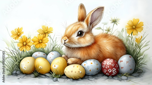 Bunny Rests by Colorful Egg...