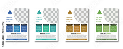 Creative Business Flyer Layout with Colorful Squares