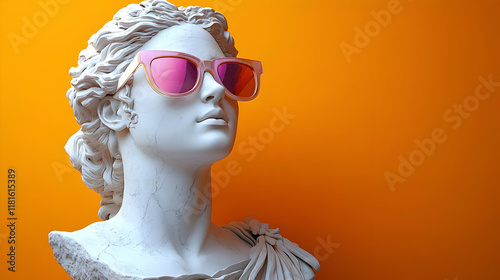 Statue Wears Pink Sunglasse...