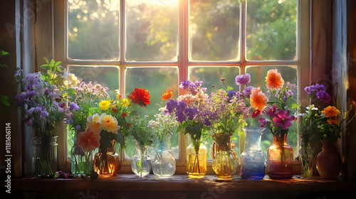 Colorful Flowers Bloom Brig...