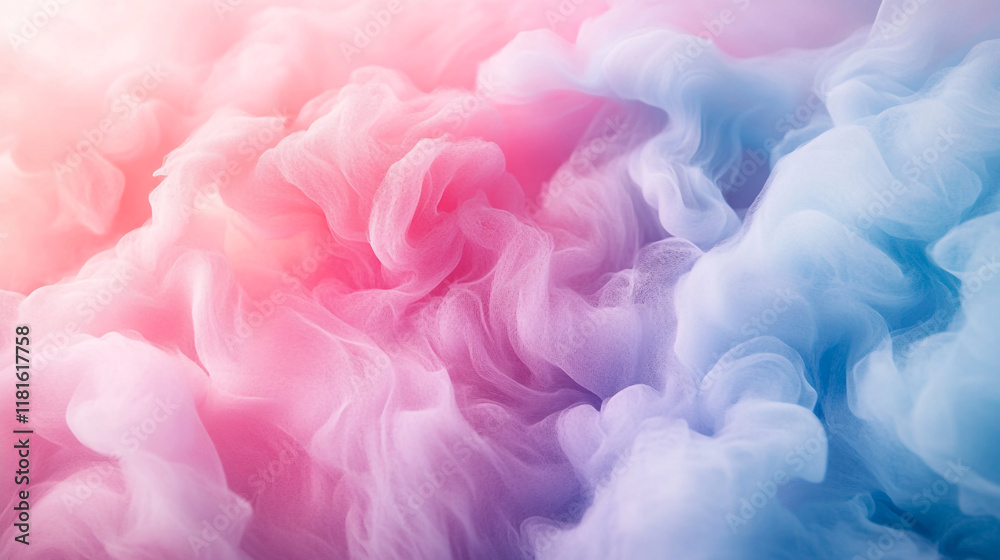 Fototapeta premium Colorful swirling clouds create a dreamy atmosphere in soft pastel hues
