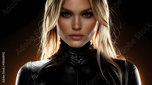 Woman Wears Black Leather O...