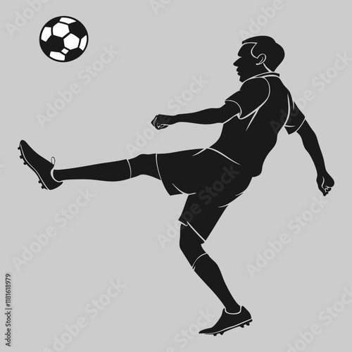 soccer practice silhouette vector design art and illustration
