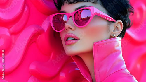 Pink Sunglasses Reflecting ...