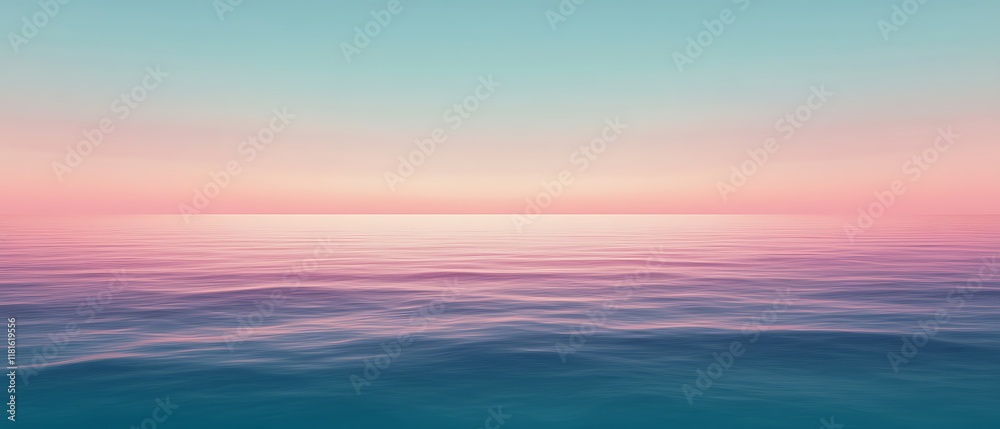 A serene ocean view with a gradient sky transitioning from deep blue to soft pink near the horizon, A serene ocean view with a gradient sky transitioning from deep blue to soft pink near the horizon,