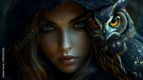 Woman and Owl Share an Inte...