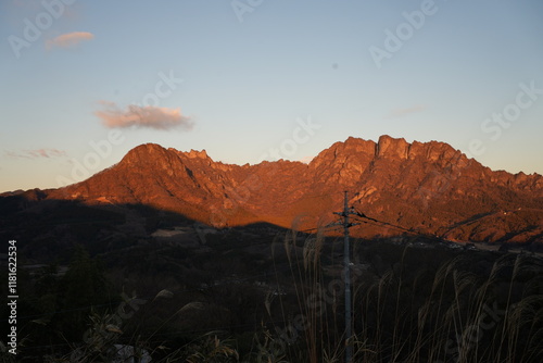 群馬・妙義山の朝焼け photo