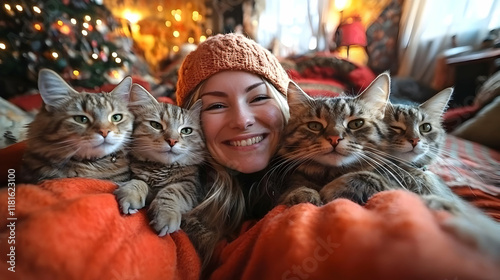 Cozy Cat Cuddles: Holiday W...
