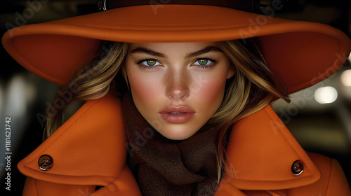 Woman Wears Orange Hat and ...