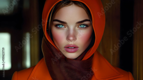Woman Wears Orange Hood and...