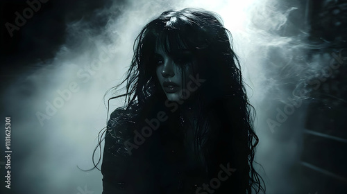 Gothic Girl Embraces Darkne...