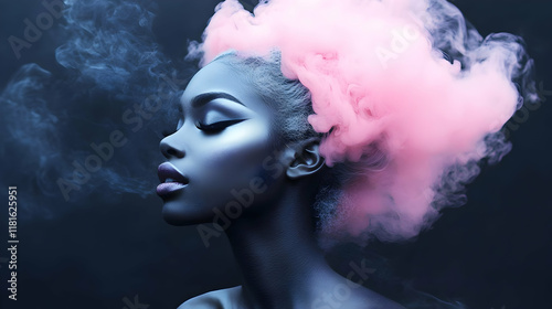 Pink and Blue Smoke Creates...