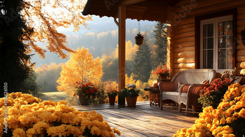 Autumn Cabin Relaxes in Sce...