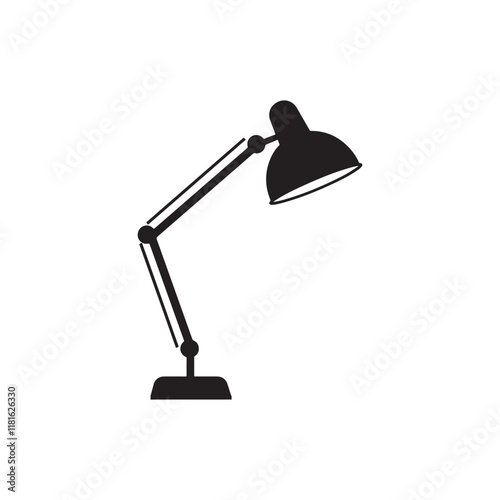 High-Contrast Minimal Desk Lamp Vector silhouette