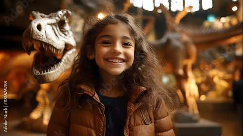 Child Smiles at Dinosaur Ex...