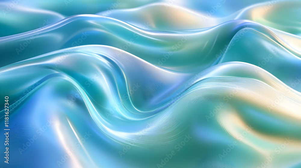 Obraz premium Abstract Waves Flow Smoothly and Gracefully with Colorful Elegance