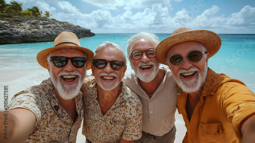 Friends Enjoy Beach Vacatio...