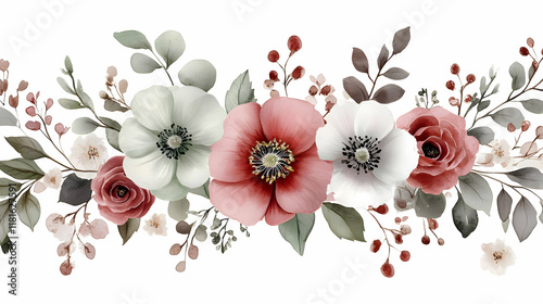 Floral Watercolor Blooms an...
