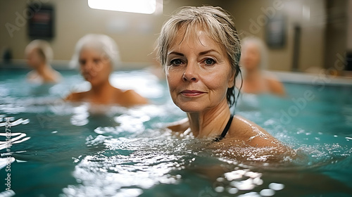 Woman Enjoys Aquatic Therap...