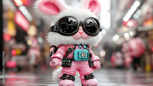 Pink Bunny Explores City wi...