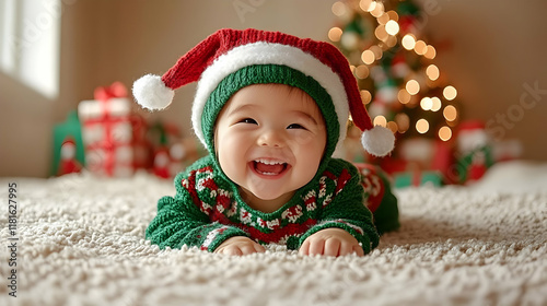 Baby Smiles in Festive Outf...