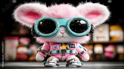 Pink Fluffy Bunny Wears Avi...