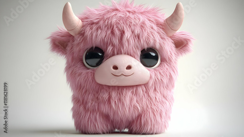 Pink Fluffy Toy Animal Sits...