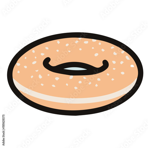 vector illustration of donut with sugar sprinkle, sugar donuts cartoon drawing, isolated on white background