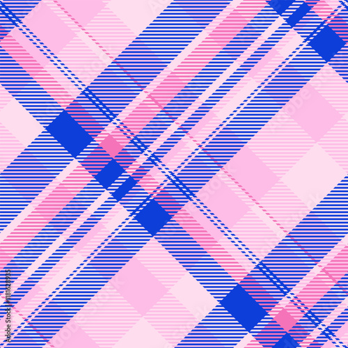 String pattern plaid texture, dining seamless textile background. Nobility check tartan fabric vector in light and blue colors.