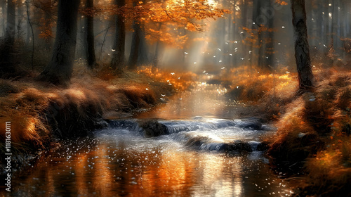 Autumn Stream Flows Gently ...