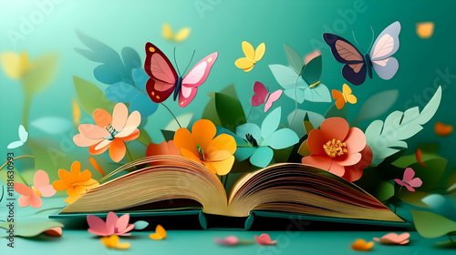 Open Book Blooms with Paper...