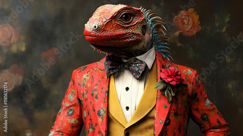 Lizard Wears Floral Suit, B...