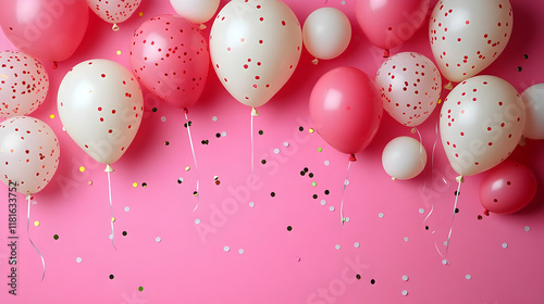 Pink and White Balloons Dec...