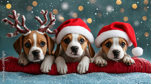 Puppies Celebrate Winter Ho...