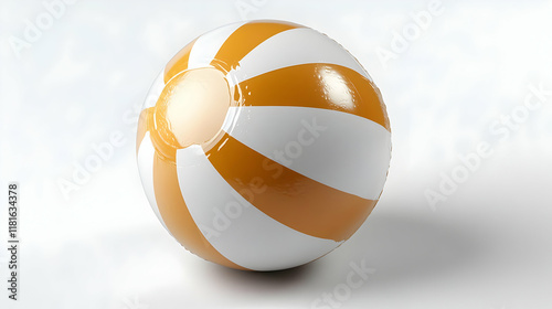 Beach Ball Bounces on White...