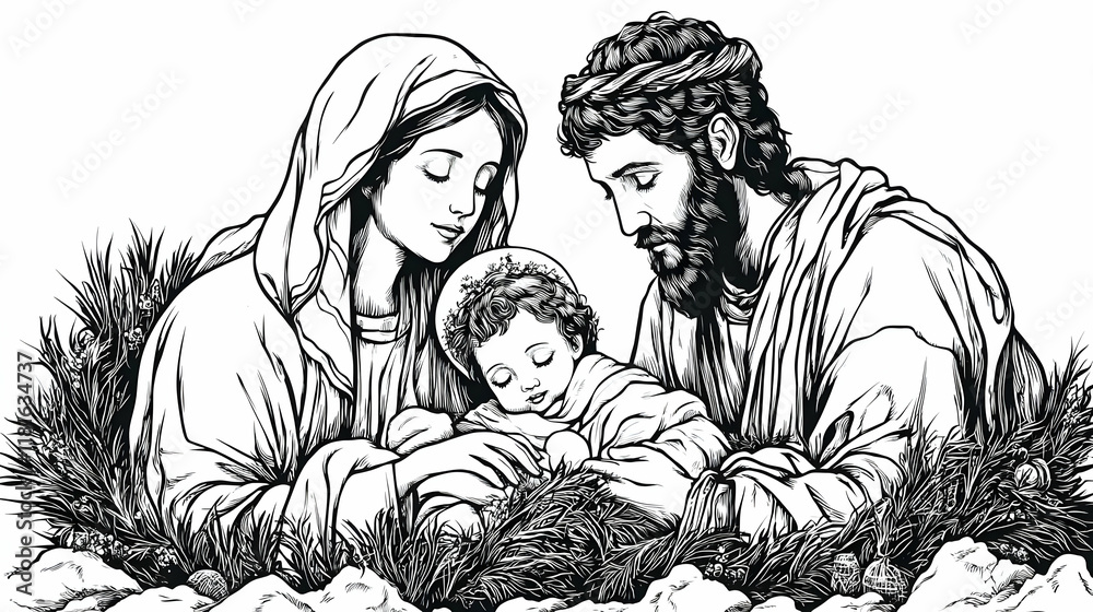 Obraz premium Family Love: Parents Cradle Child Tenderly in Nature's Embrace