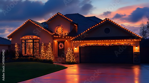 Holiday Lights Adorn Home a...