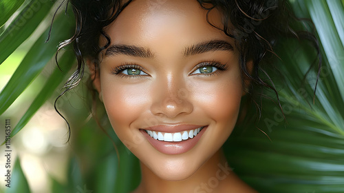 Beauty Smile Shows Happines...