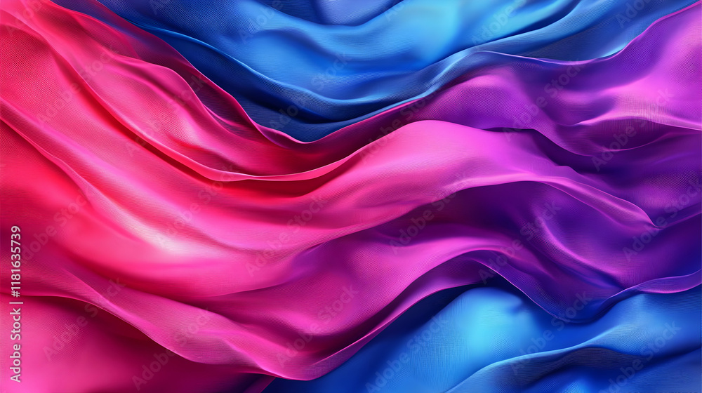Obraz premium Abstract Waves Flow Seamlessly: Pink, Purple, and Blue Hues