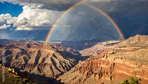 Arc-en-ciel éclatant sur le Grand Canyon photo