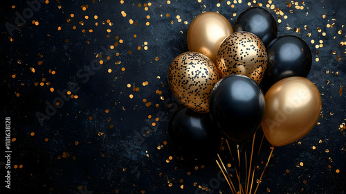 Black and Gold Balloons Dec...