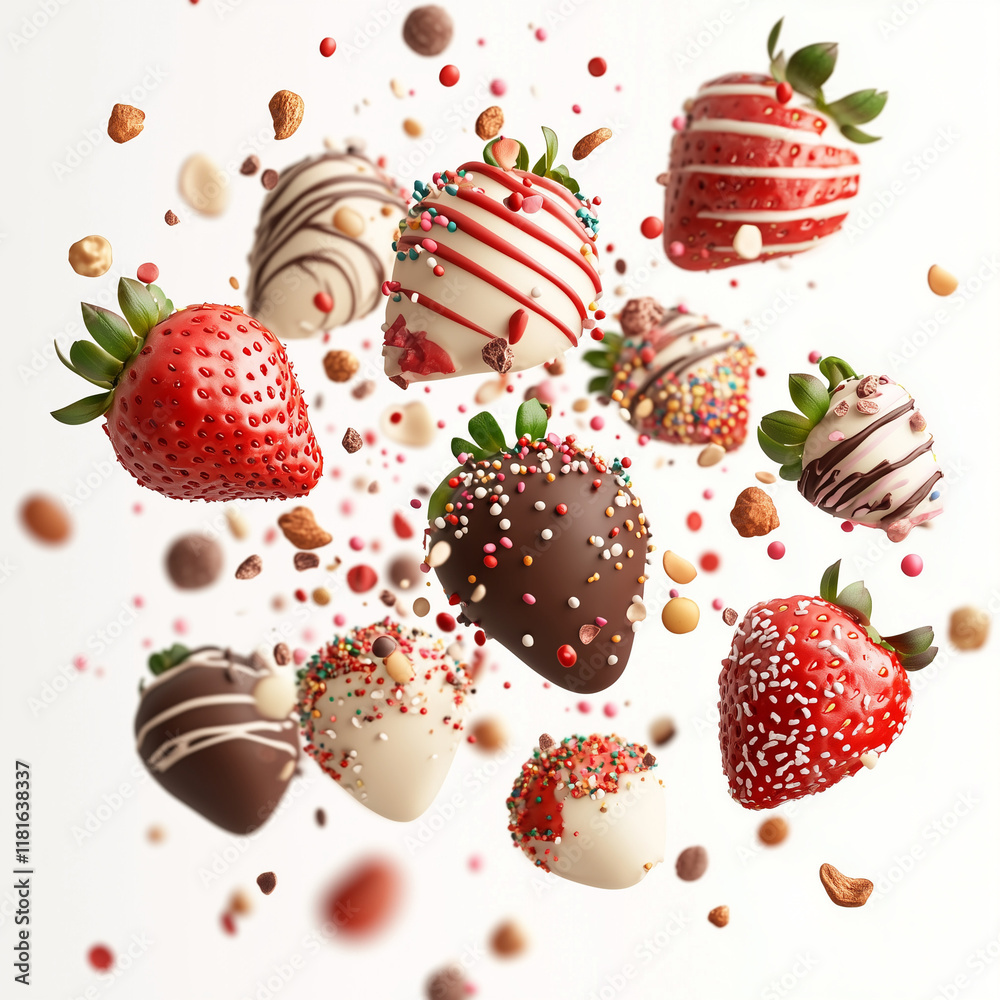 seamless background with chocolate and berries seamless background with chocolate and berries