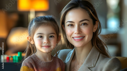 Mother and Daughter Smile W...