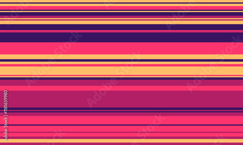 Vibrant horizontal stripes in pink, purple, and gold create a dynamic, modern background. Ideal for website banners, social media posts, or textile designs.