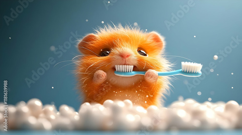 Cute Hamster Brushes Teeth ...