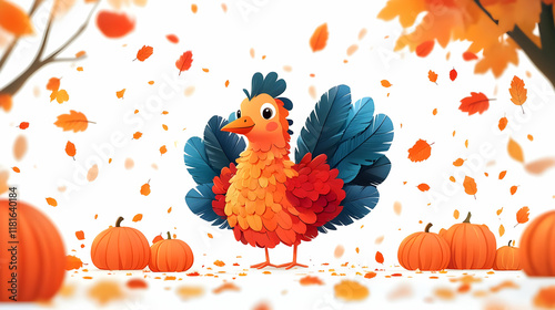 Autumn Bird struts among Pu...